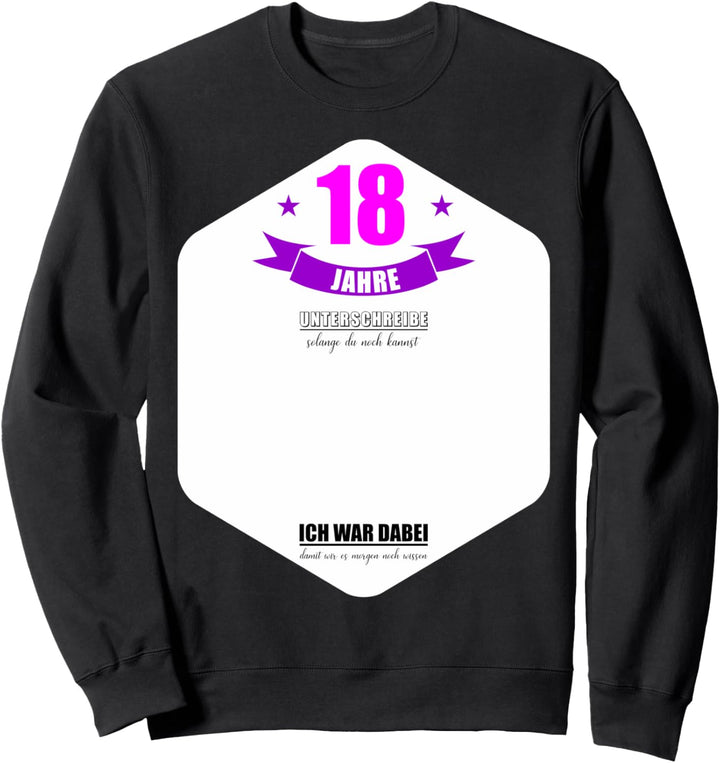 Damen 18 Jahre Geburtstag Lustiges 18 Geburtstag Gästebuch Sweatshirt