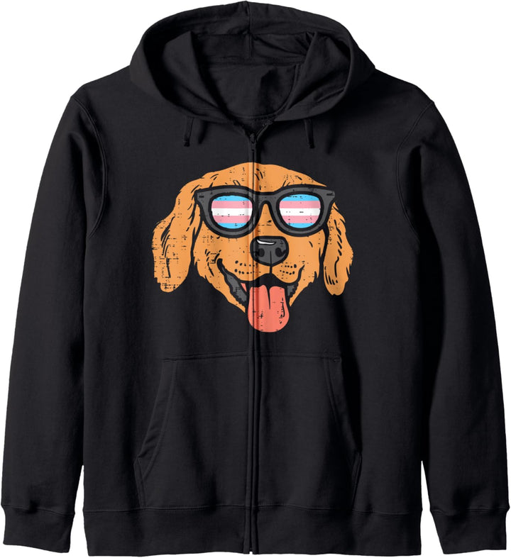 Golden Retriever Transgender Sunglasses Trans Pride Flag Dog Kapuzenjacke
