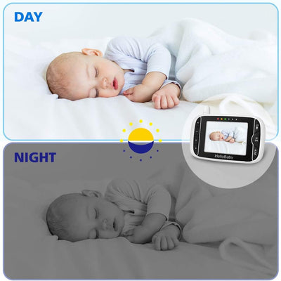 HelloBaby Babyphone mit Kamera HB32 3.2" Digital Funk TFT LCD Drahtloser Video baby Monitor mit Digi