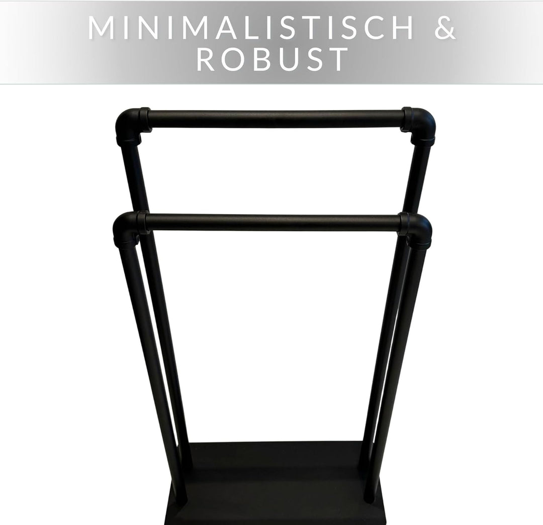 Handtuchständer Palermo – Handtuchhalter mit 2 Armen aus Metall – freistehender Handtuchhalter in Sc