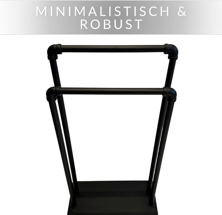 Handtuchständer Palermo – Handtuchhalter mit 2 Armen aus Metall – freistehender Handtuchhalter in Sc