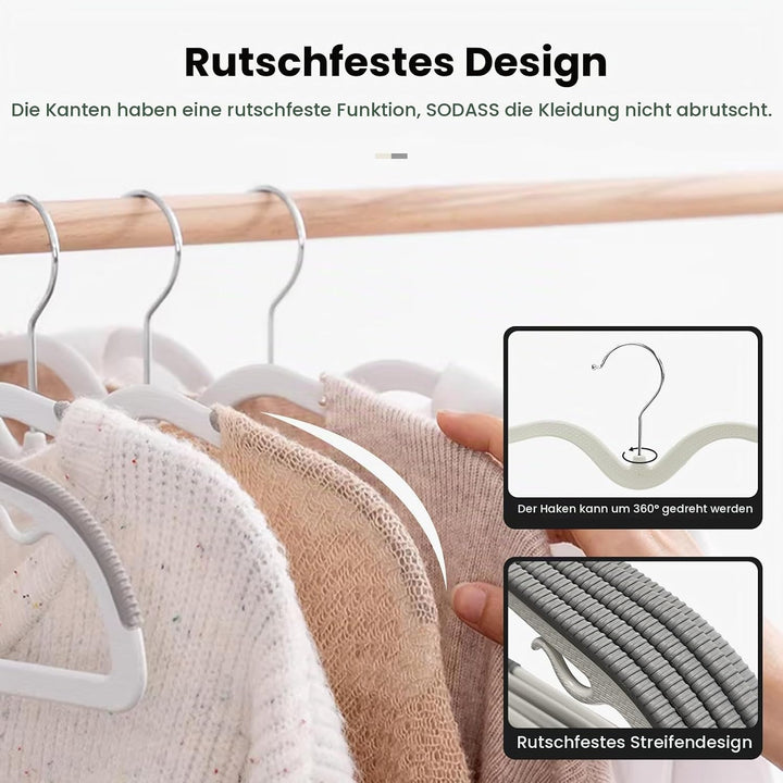 Jiang&amp;Rong 50 Stück Kunststoff Kleiderbügel, rutschfest, Platzsparend | Kleiderbügel Kurzer Hals, Mi