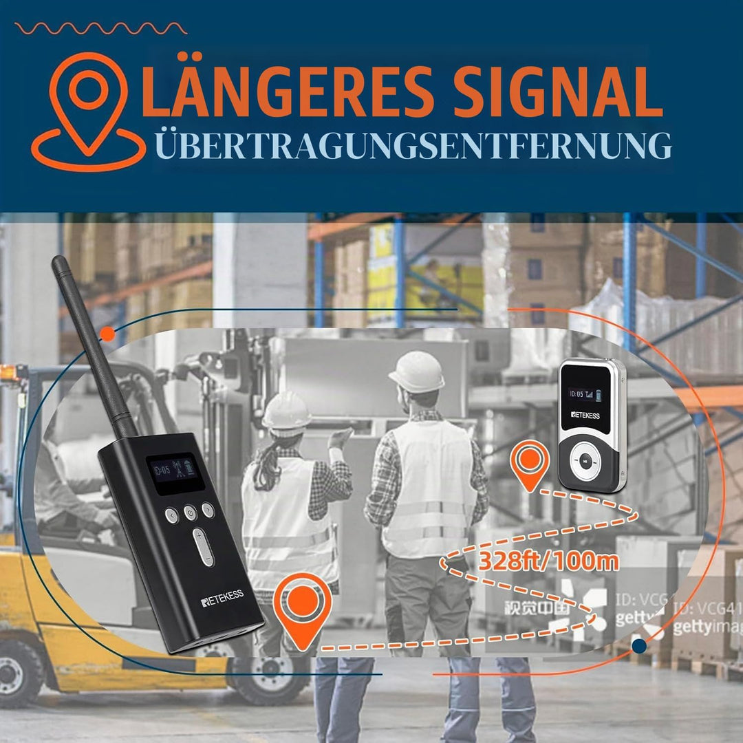 Retekess T130S Wireless Tour Guide System, 100m Drahtloses Reiseführersystem, Übersetzungssystem für