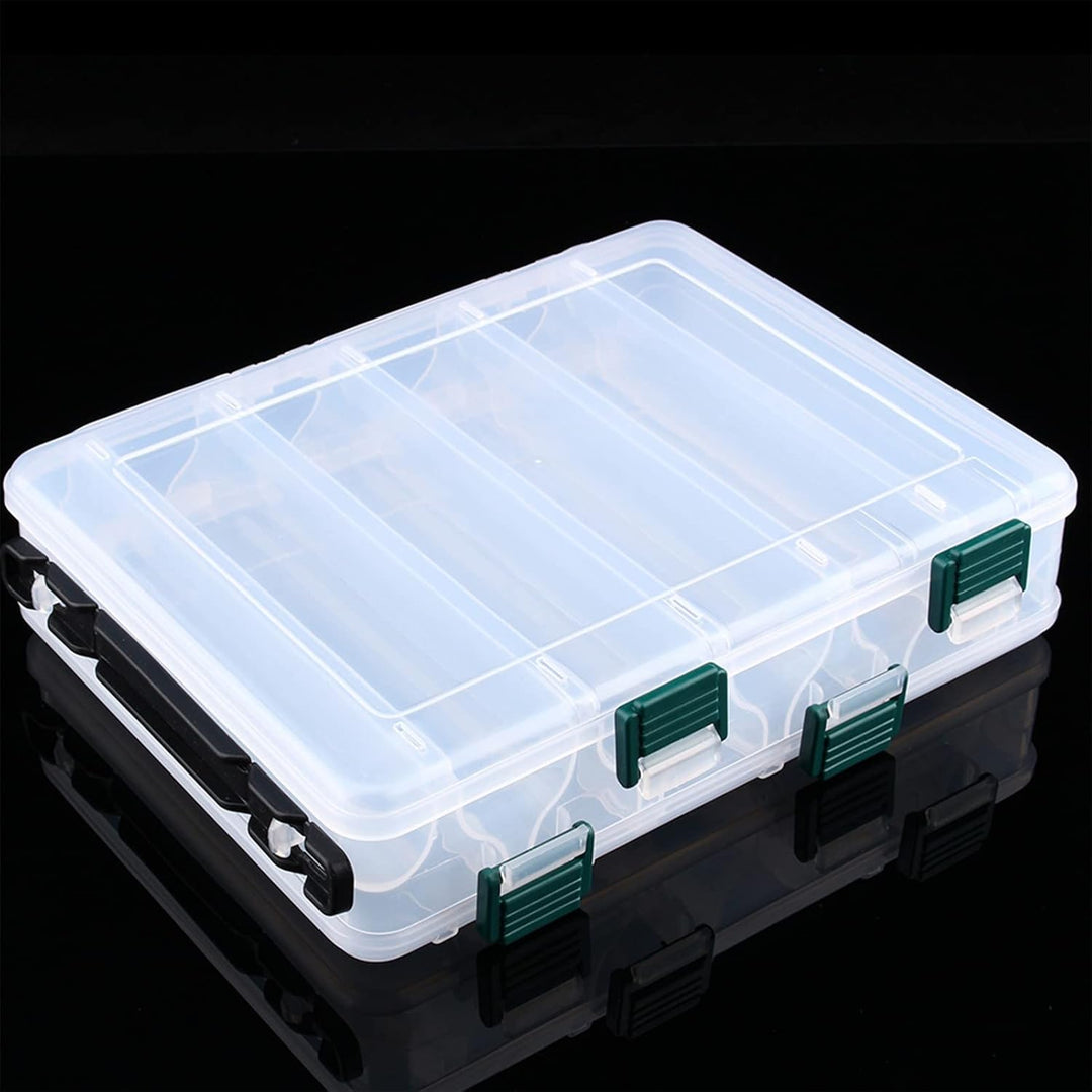 Fishing Tackle Box, Tackle Box Angeln Doppelseitige Angelkiste Kunstköderbox mit 12 Fächern für Ange