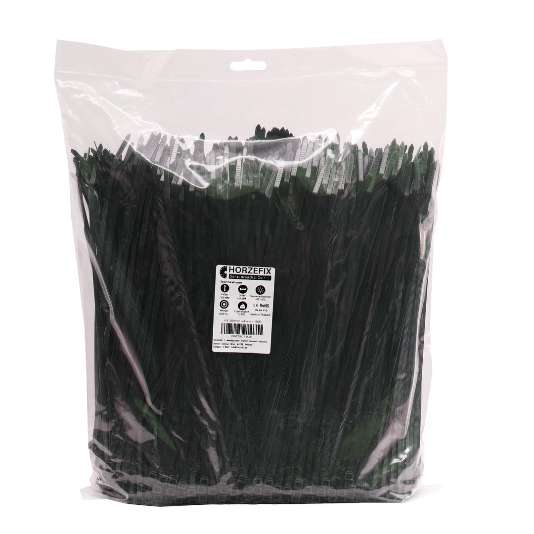 Kabelbinder set 1000 Stück schwarz und naturfarben weiss UV Beständig und Temperaturbeständig breite