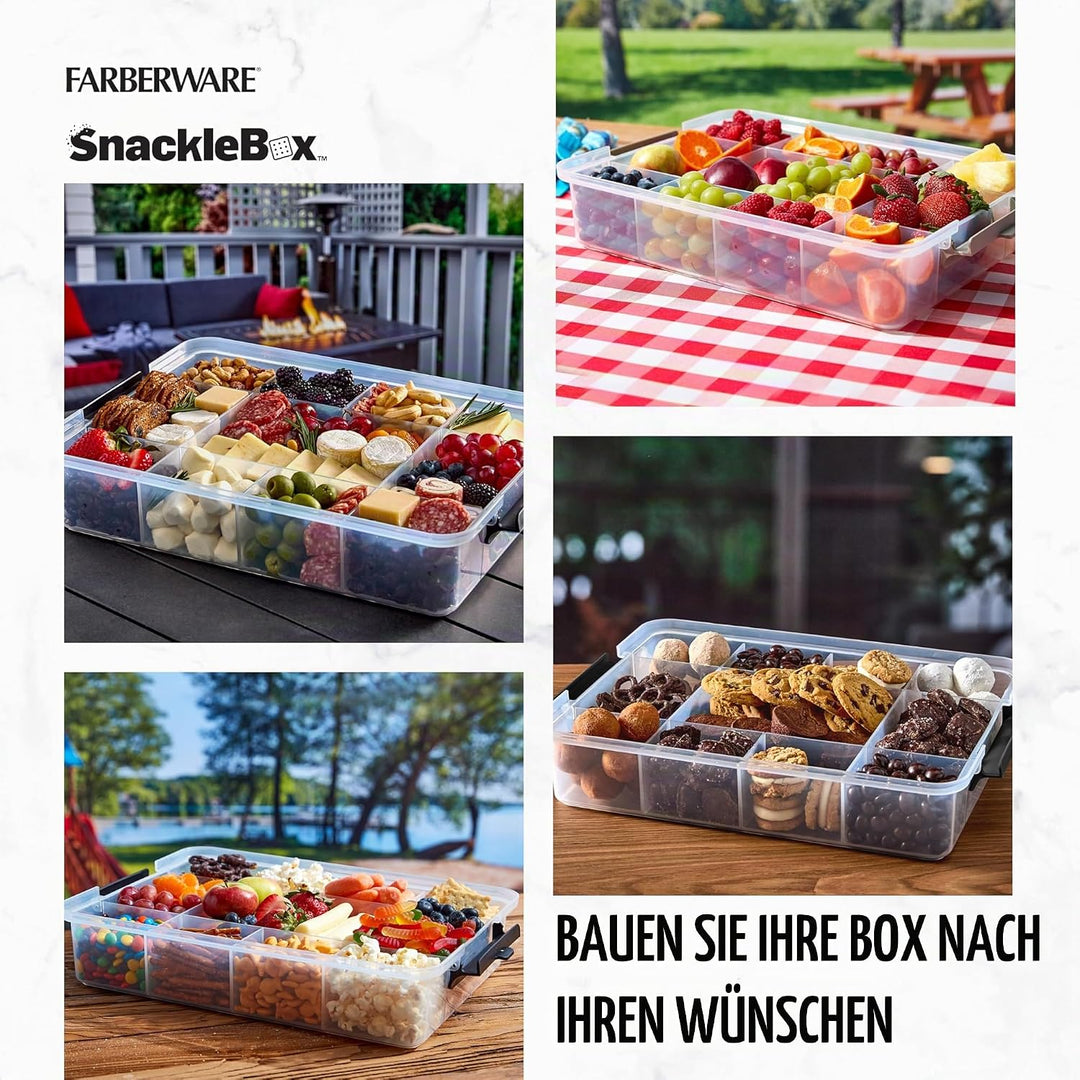 Farberware Grosses Build-A-Board Snacklebox Serviertablett mit verschliessbarem Kunststoff-Schneideb