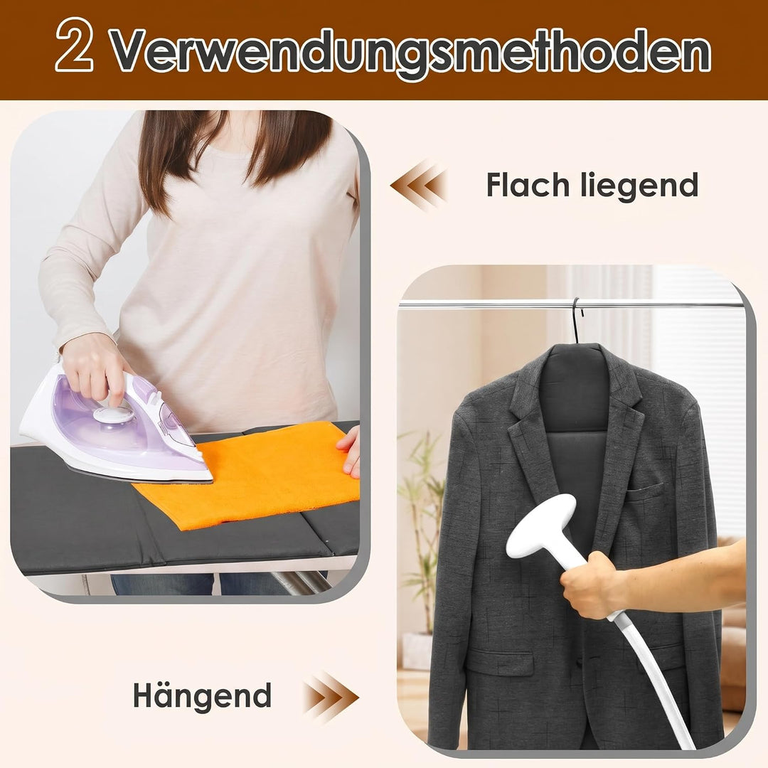 Faltbares Dampfbrett 88x42cm - Hänge Bügelbrett Grau für Steamer