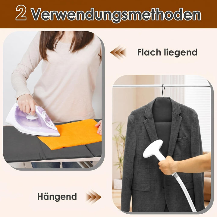 Faltbares Dampfbrett 88x42cm - Hänge Bügelbrett Grau für Steamer