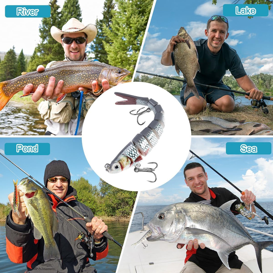 RYACO Angelköder, Kunstköder Wobbler Hecht, Fisch Köder für Zander Barsch Forellen Swimbait lebensec