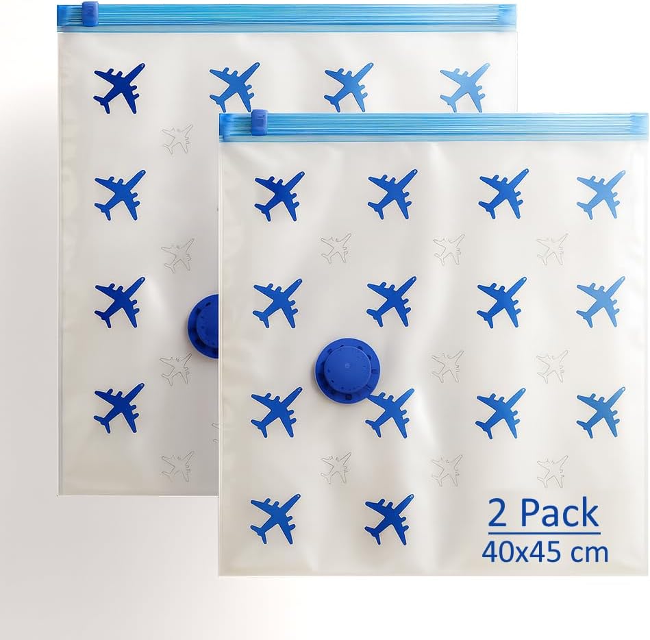 Lavatelli Reise Vakuum Set mit kabelloser USB-C Pumpe & 6 Vakuumbeuteln 40x45 cm, Handgepäck Organiz