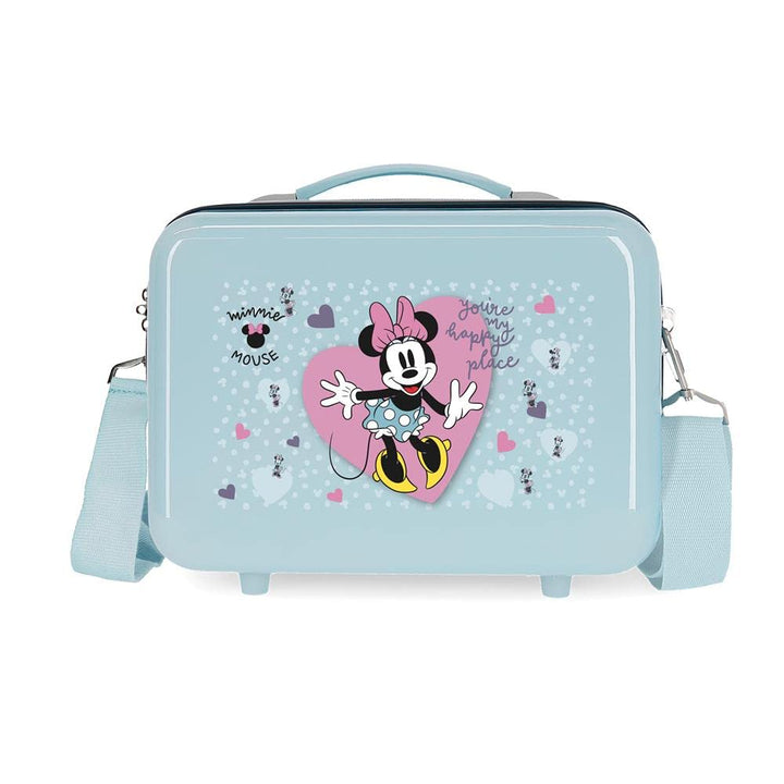 Disney Minnie My happy place Blau Anpassbarer Kulturbeutel 29x21x15 cm Starres ABS 9.14L 0.6 kg Kult
