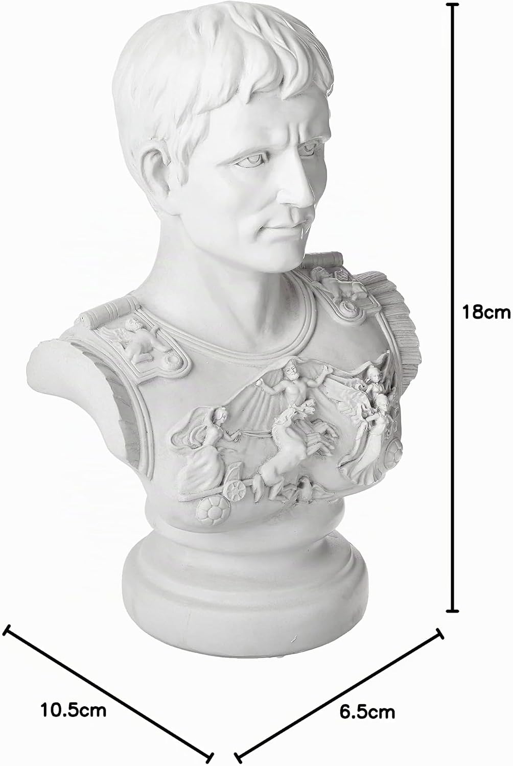 Design Toscano Augustus Caesar Primaporta Büstenstatue, Polyresin, antikes steingrau, 46 cm Einzelbe