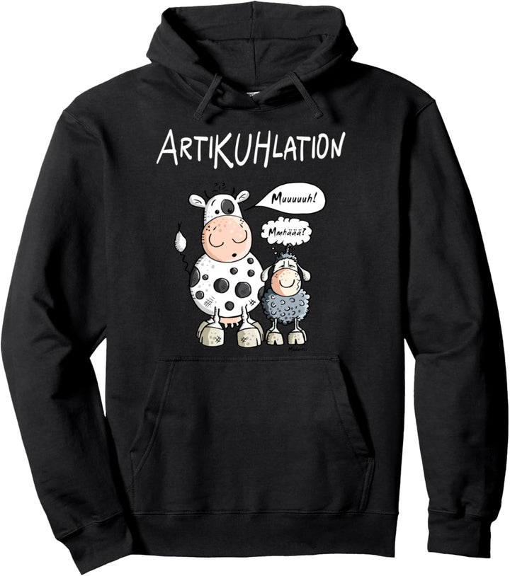 Artikulation Wortspiel Kuh Fun Kommunikation Design Pullover Hoodie