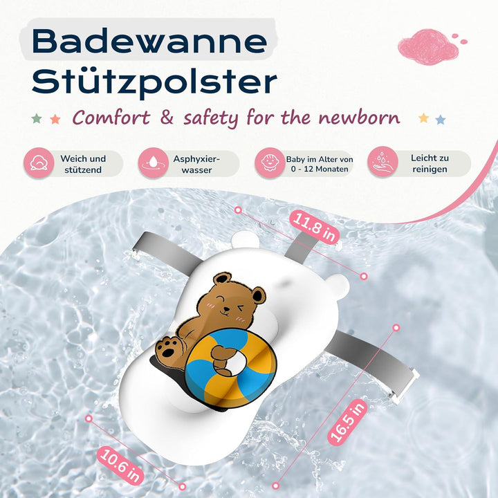 COOSEYA Baby Badewanne für 0-18 Monate, Faltbare Babybadewanne mit Weichem Polster und Temperaturemp