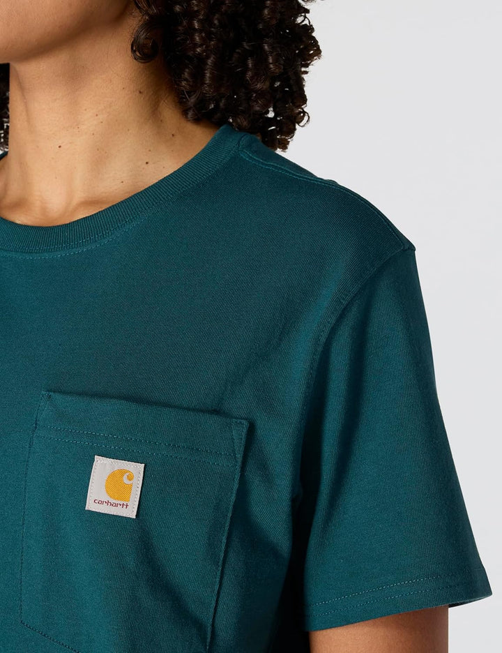 Carhartt Bekleidung Logo T-Shirt grün XS Greenstone, XS Greenstone