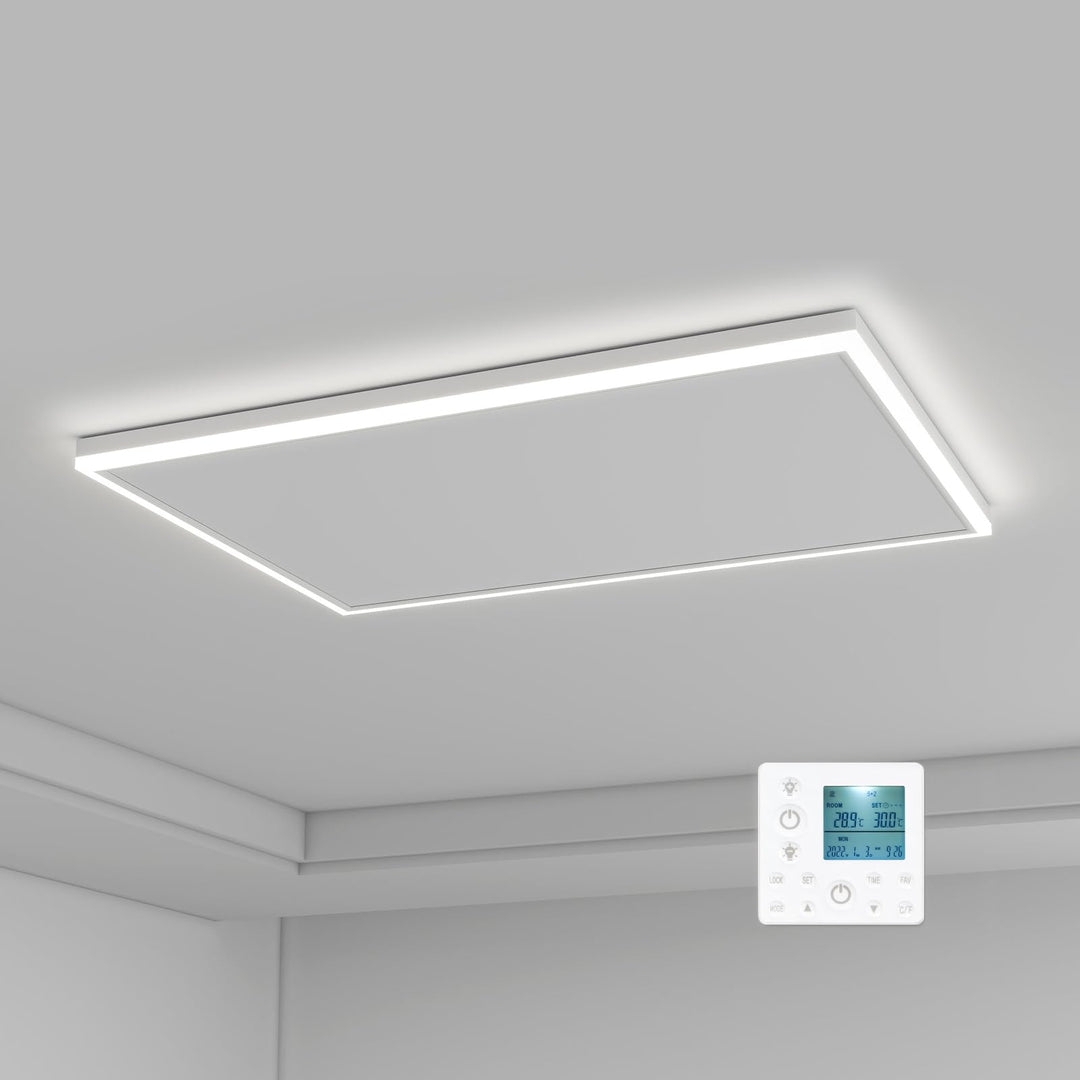 Infrarotheizung Deckenmontage 590 Watt, Infrarot Deckenheizung mit LED Licht Beleuchtung, Infrarothe