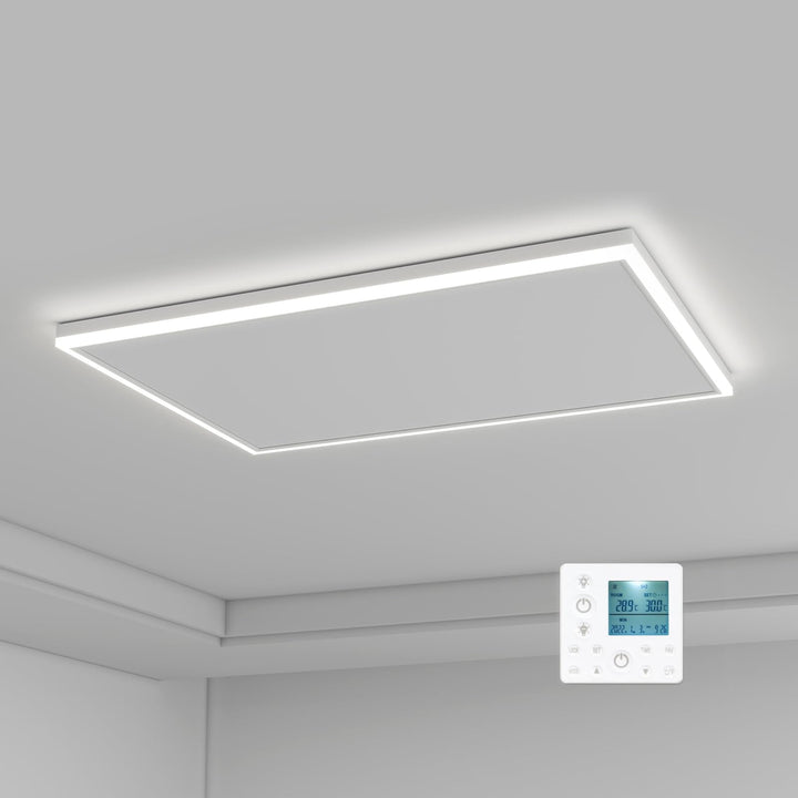 Infrarotheizung Deckenmontage 590 Watt, Infrarot Deckenheizung mit LED Licht Beleuchtung, Infrarothe