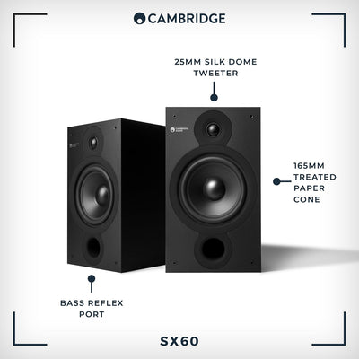 Cambridge Audio SX60 - Paar Passive, kabelgebundene Standlautsprecher für HiFi- oder Heimkinosysteme