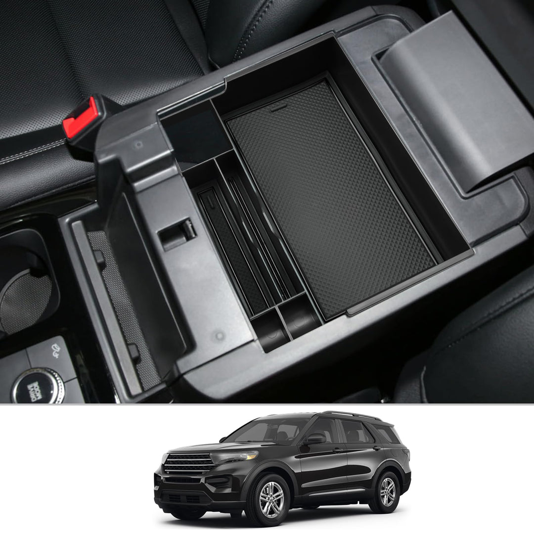 CDEFG Für 2024 Explorer Mittelkonsole Organizer Tablett Kompatibel mit Ford Explorer Zubehör Mittelk