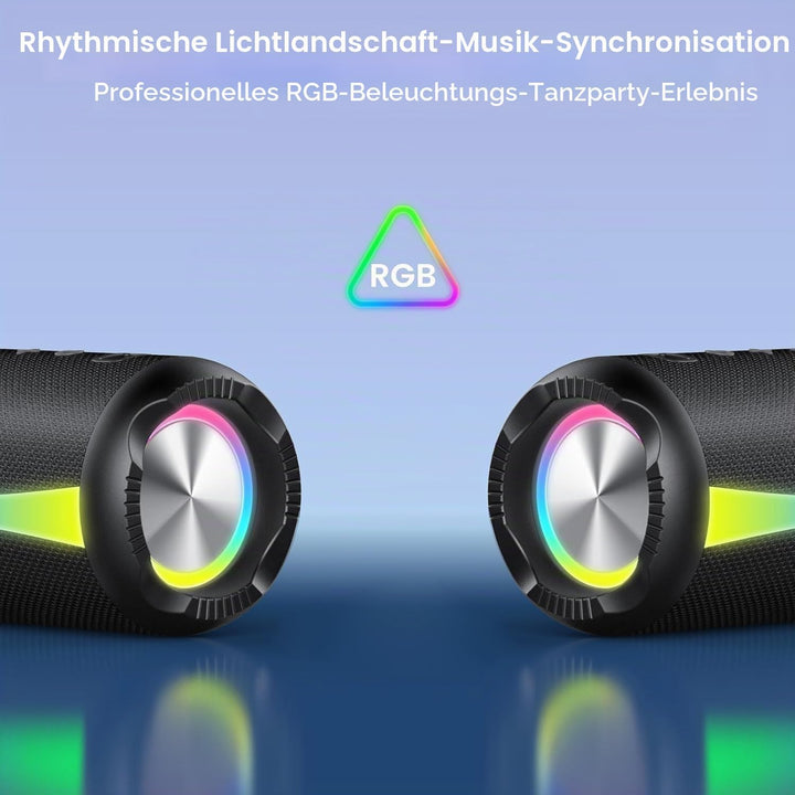 Bluetooth Lautsprecher, Musikbox Bluetooth 5.4 mit RGB Lichter, Bluetooth Box Freisprechfunktion für