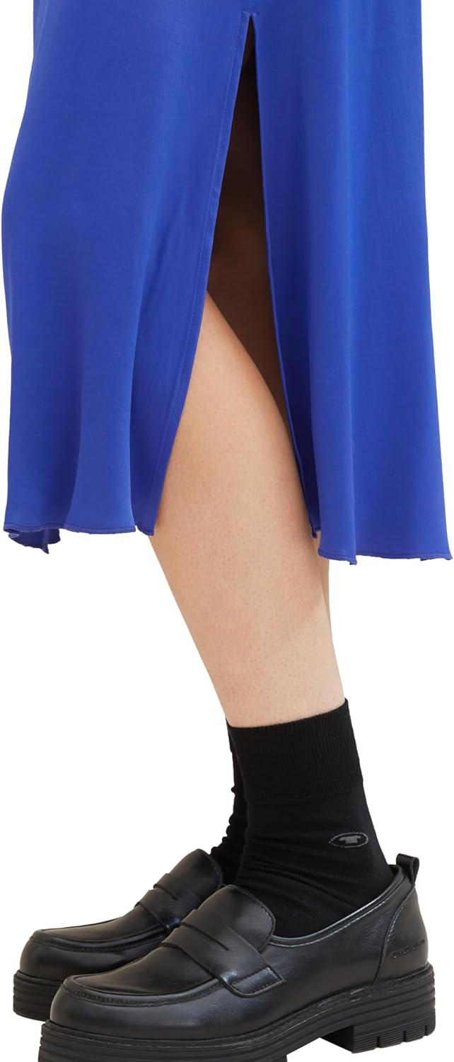 TOM TAILOR Damen Satin Midi Rock 38 25386 - Crest Blue, 38 25386 - Crest Blue