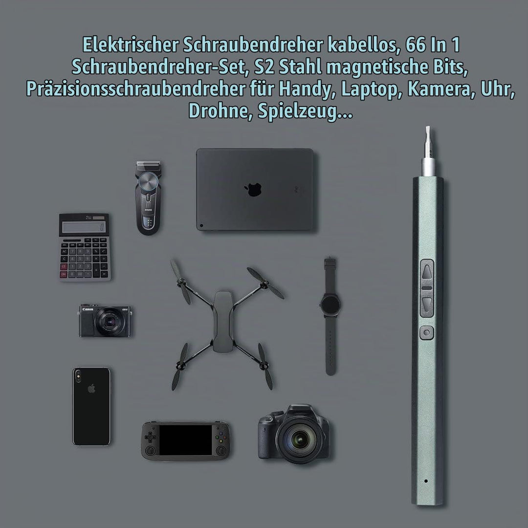 Elektrischer Schraubendreher, 66 in 1 Multifunktionsschraubendreher Präzision Schraubendreher Sets m