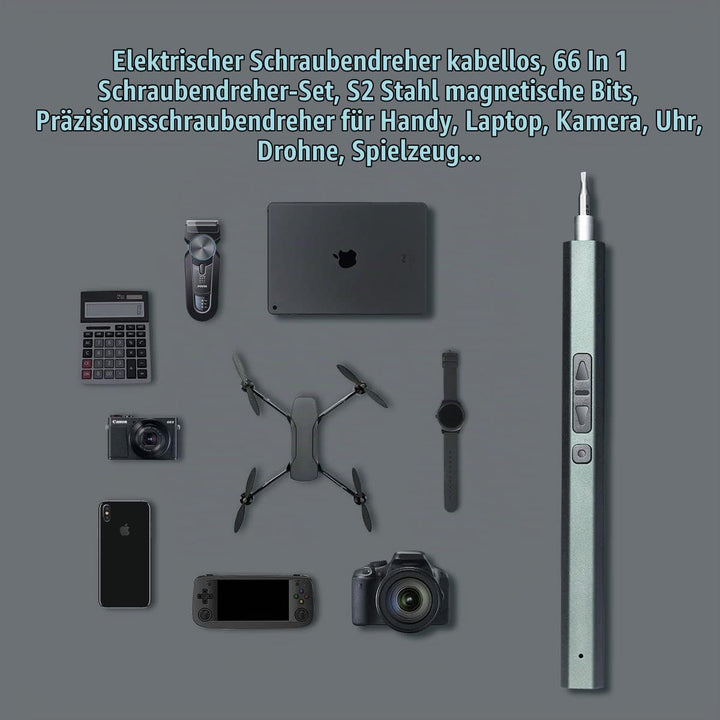Elektrischer Schraubendreher, 66 in 1 Multifunktionsschraubendreher Präzision Schraubendreher Sets m