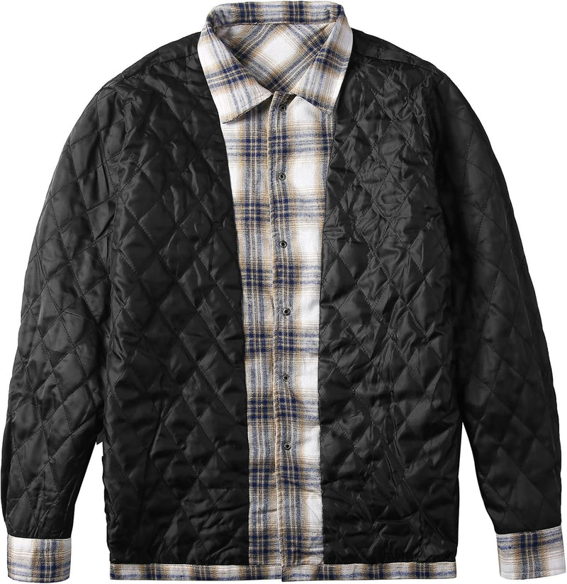 COOFANDY Herren Holzfäller Jacke Flanellhemd Gefüttert Kariert Winterjacke Langarm Winter Warm Holzf