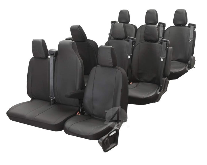 Z4L Passgenaue Kunstleder Sitzbezüge VIP ideal angepasst geeignet für Vivaro ab 2014 bis 2019 9-Sitz