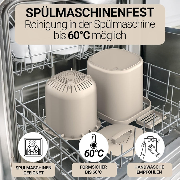 PTMS® Biomülleimer Küche 6L - Biomüll mit Aktivkohlefilter & Deckel zum Einhängen - geruchsdicht, sp