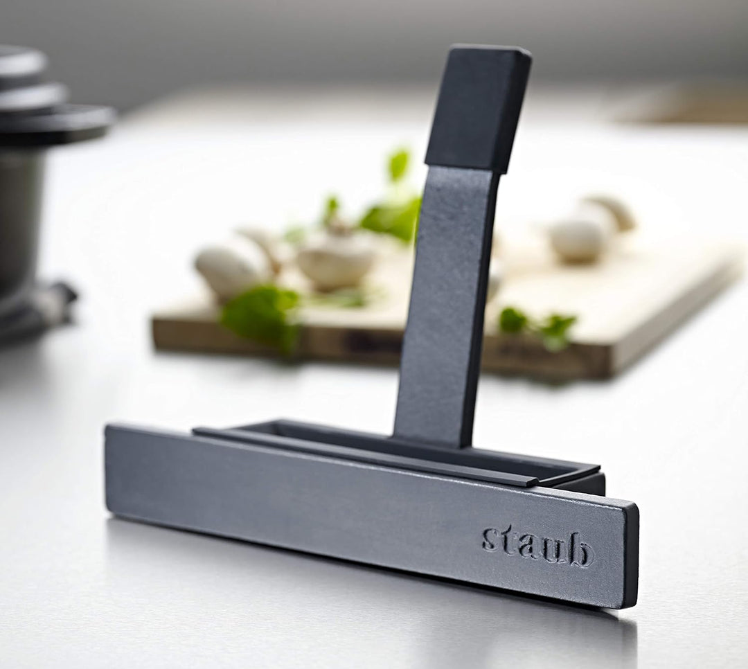 STAUB Deckelhalter, Edelstahl, Schwarz, 26.5 x 19 x 12 cm