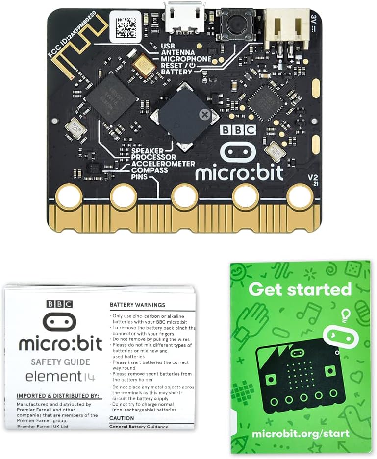 KEYESTUDIO BBC Micro:Bit Go für Micro bit Starter Set mit V2 Microbit Board, Batteriehalter, Micro-U