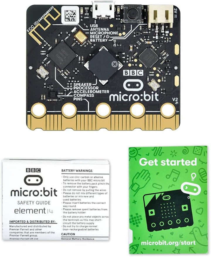 KEYESTUDIO BBC Micro:Bit Go für Micro bit Starter Set mit V2 Microbit Board, Batteriehalter, Micro-U