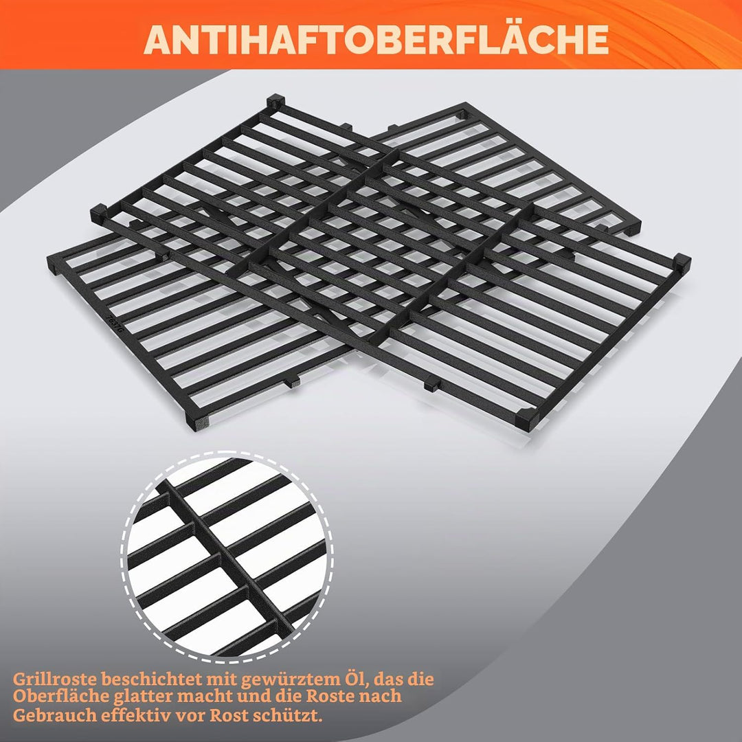 QuliMetal 7637 Grillroste für Weber Spirit E210, E220, S210, S215 mit Frontbedienung, Ersatzteile fü