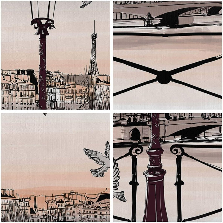 Bilder auf Leinwand frankreich Taube Grafiken Illustration Leinwandbild mit Rahmen 45x80cm Wandbilde