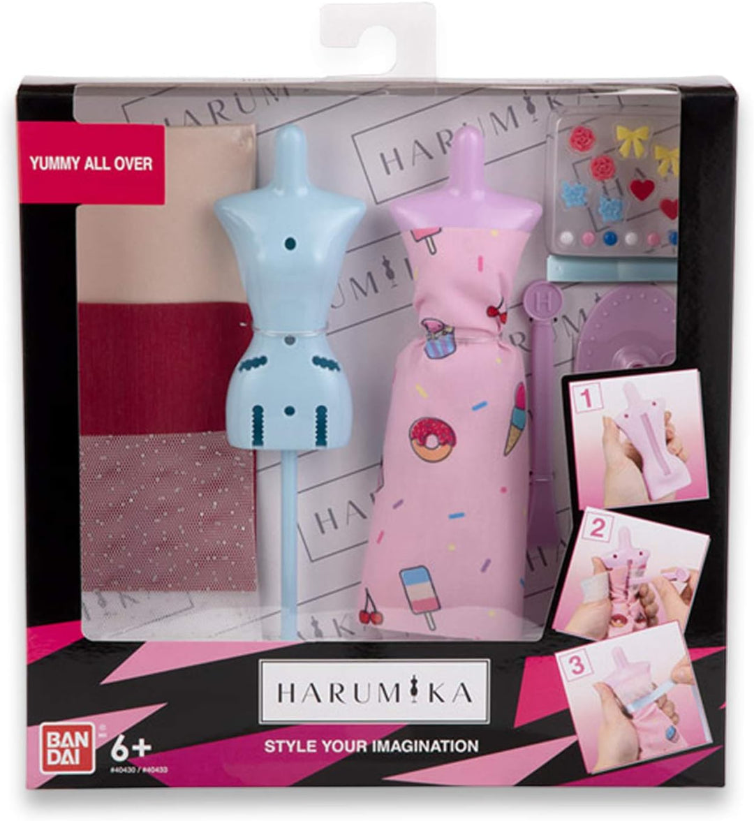 Bandai Harumika – Designer-Set Deluxe – Thema Yummy All Over – Bastelset – Kreiere ohne Nadel und Fa