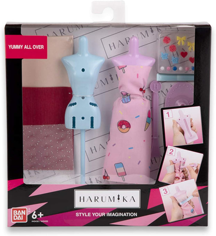 Bandai Harumika – Designer-Set Deluxe – Thema Yummy All Over – Bastelset – Kreiere ohne Nadel und Fa