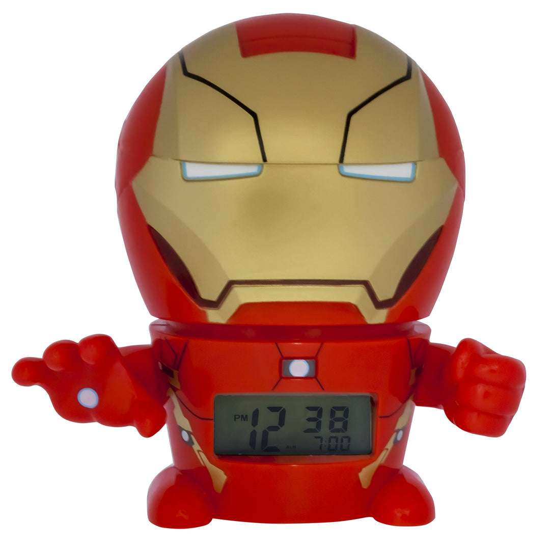 BulbBotz Marvel 2021432 Iron Man Kinder-Wecker mit Nachtlicht und typischem Geräusch , rot/gold, Kun