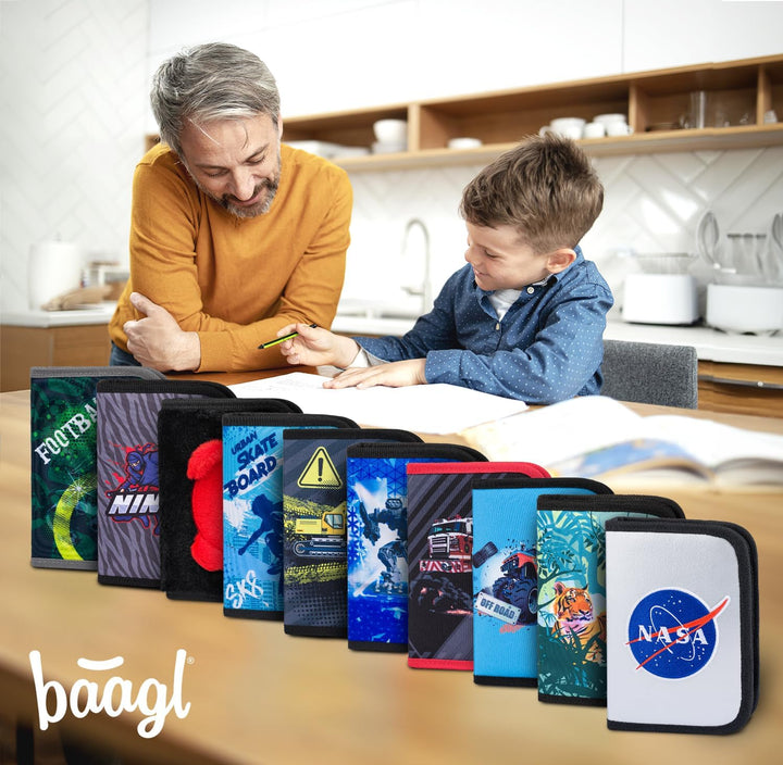 Baagl Federmäppchen für Jungen, Schüleretui, Federtasche, Federmappe für Schreibwaren, Etui, Federpe