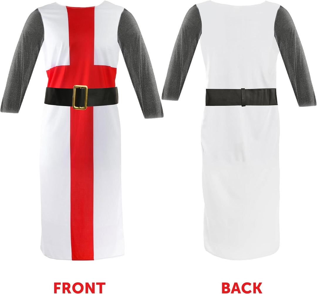 Kinderritter-Kostüm, St. George, englischer Kreuzritter, Outfit, König, Arthur, mittelalterlicher Kr
