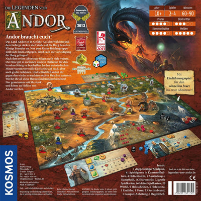 Kosmos 691745 - Die Legenden von Andor, Das Grundspiel, Kennerspiel des Jahres 2013, kooperatives Fa