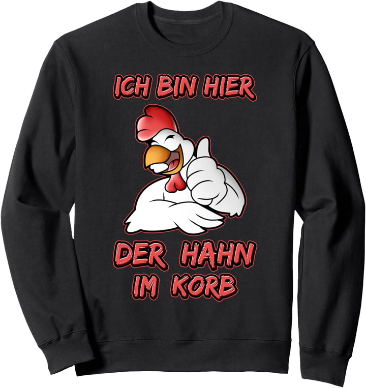 Hahn Im Korb Haustier Bauer Landwirt Züchter Geschenk Bauer Sweatshirt