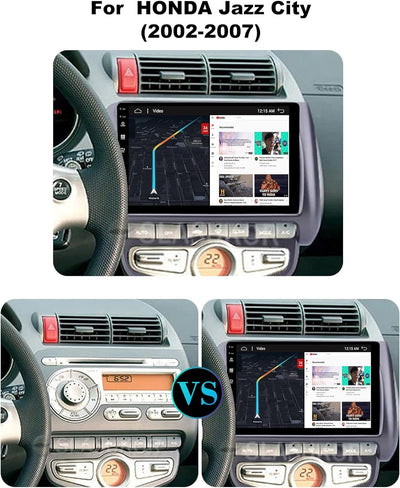 SXAUTO Android 12 IPS Autoradio für Honda Fit/City/Jazz (2002-2007) - Eingebaut CarPlay/Android Auto