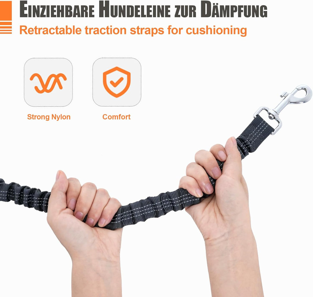 Snocyo Joggingleine Hunde, Jogging Hundeleine für Mittelgrosse und Grosse Hunde, Elastische und Refl