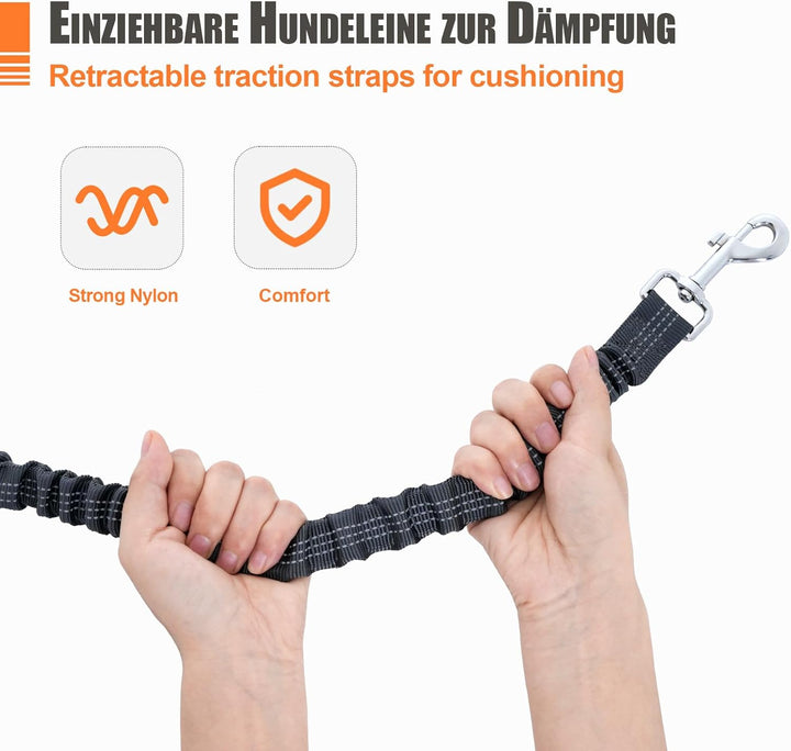 Snocyo Joggingleine Hunde, Jogging Hundeleine für Mittelgrosse und Grosse Hunde, Elastische und Refl