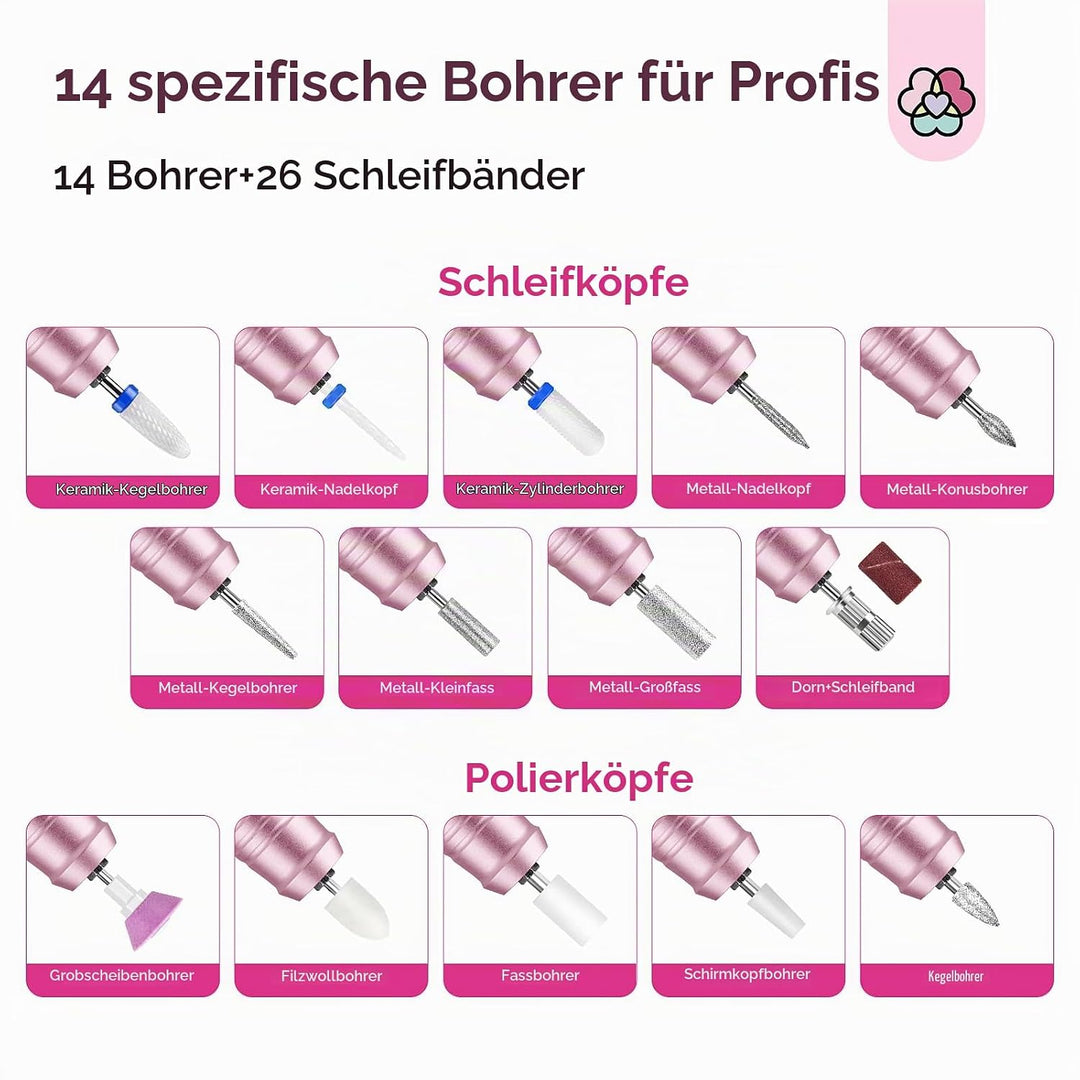 SAVILAND Elektrische Nagelfräser für Gelnägel mit LCD-Display 40000 U/min, Professionell Elektrische