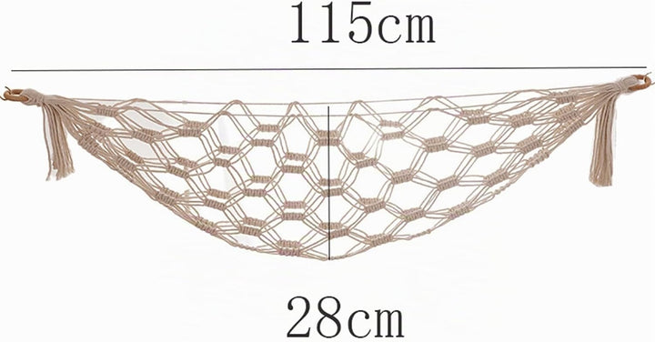 Boho-Organizer-Netztasche Obsthängematte für Küche unter Schrank Hängende Obst-Hängematte,ca. 115 cm