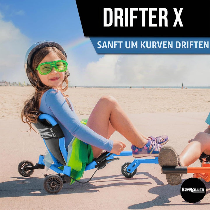 Ezyroller Funfahrzeug Drifter Pro X Jugendliche Erwachsene Dreirad ab 10 Trike (blau), Blau