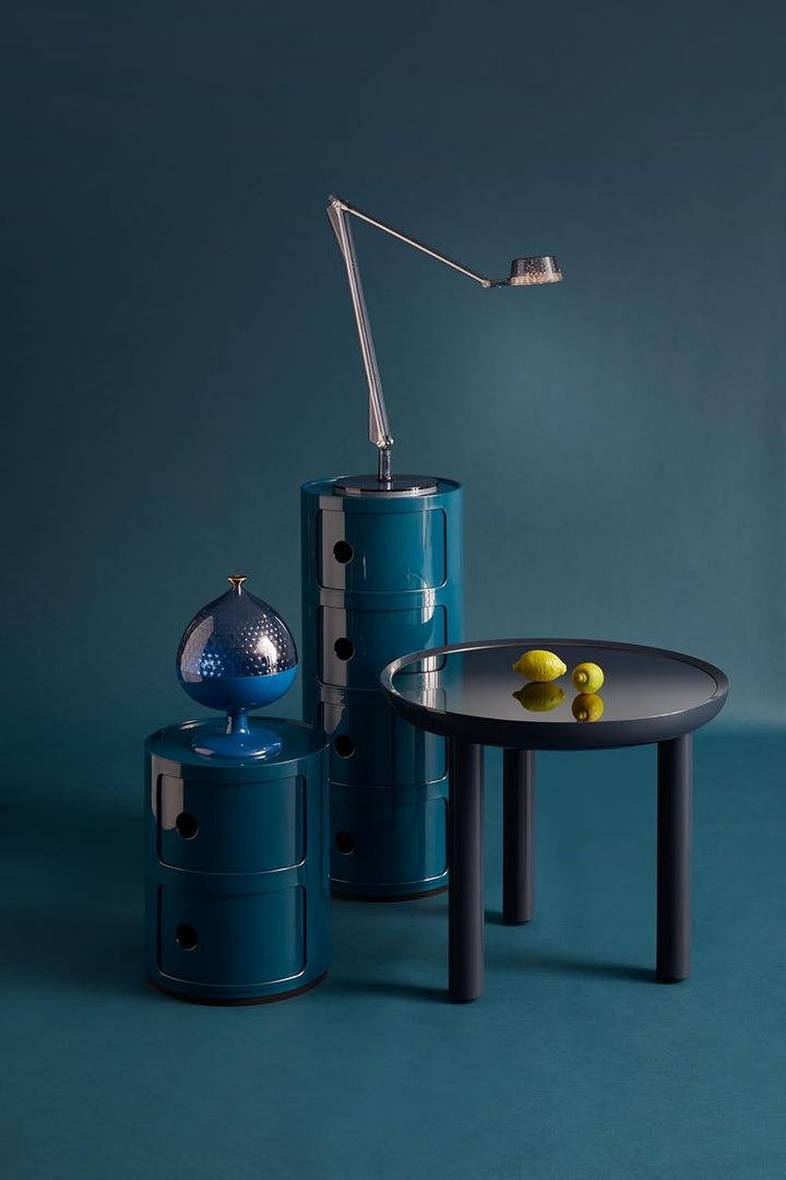 Kartell Componibili, 4 Elements, Blau, Runde Basis 4-fächer Blau, 4-fächer Blau
