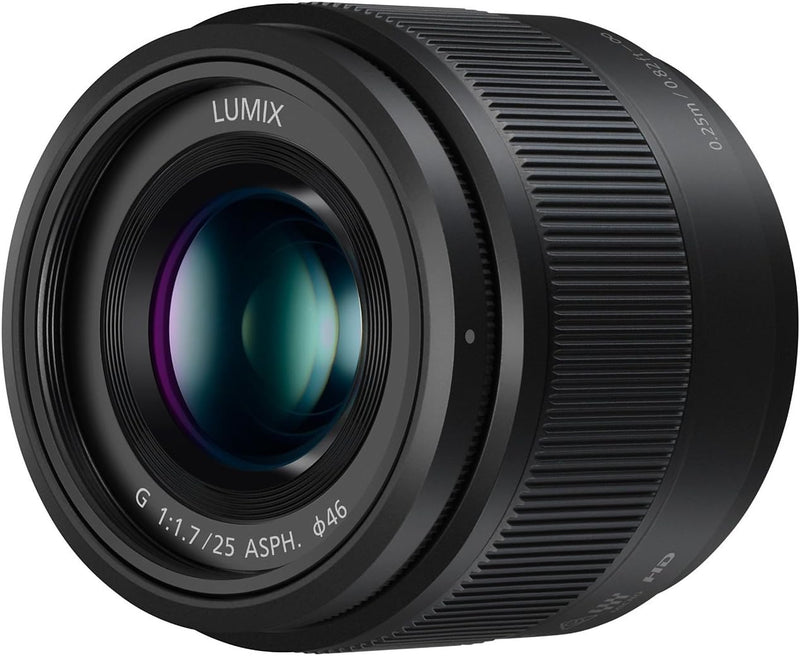 Panasonic Lumix 25 mm F1.7 | H-H025E-K Prime Objektiv, Schwarz — Micro 4/3-Halterung kompatibel Pana